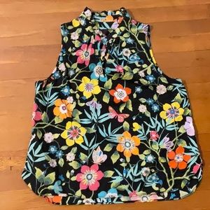 Sleeveless floral blouse